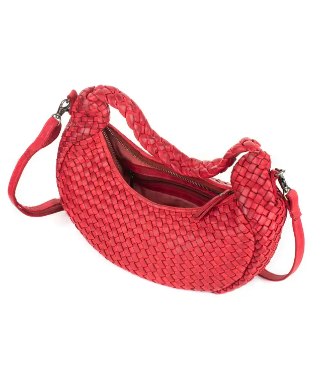 079 Camille Genuine Woven Leather Handbag