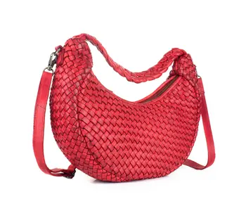 079 Camille Genuine Woven Leather Handbag