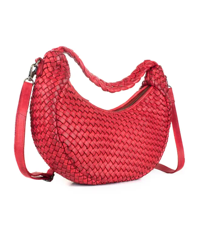 079 Camille Genuine Woven Leather Handbag