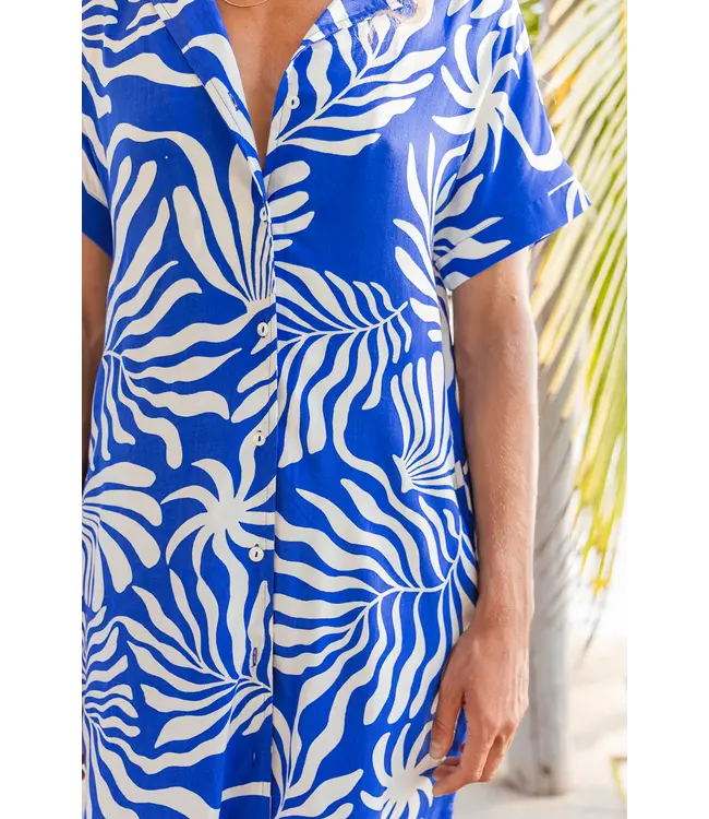 Tribal Canada  LANAI SHIRT DRESS COVER UP WITH BACK RUSHING