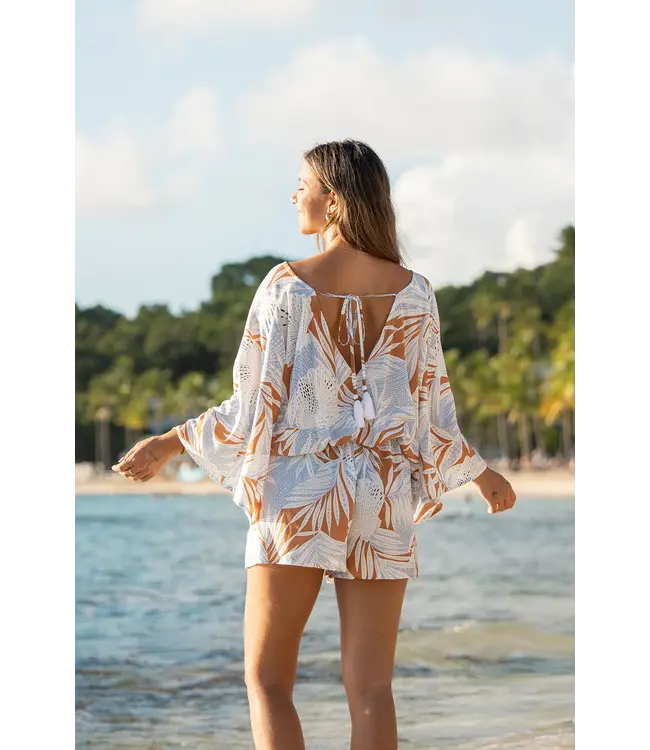 Tribal Canada   Tie Back Romper Cover Up Dress