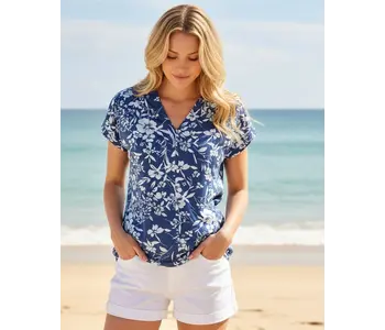 Point Zero FLORAL V-NECK T-SHIRT