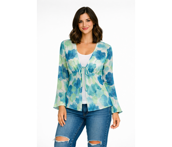 Point Zero  Sheer tie front printed blouse