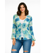 POINT ZERO Point Zero  Sheer tie front printed blouse