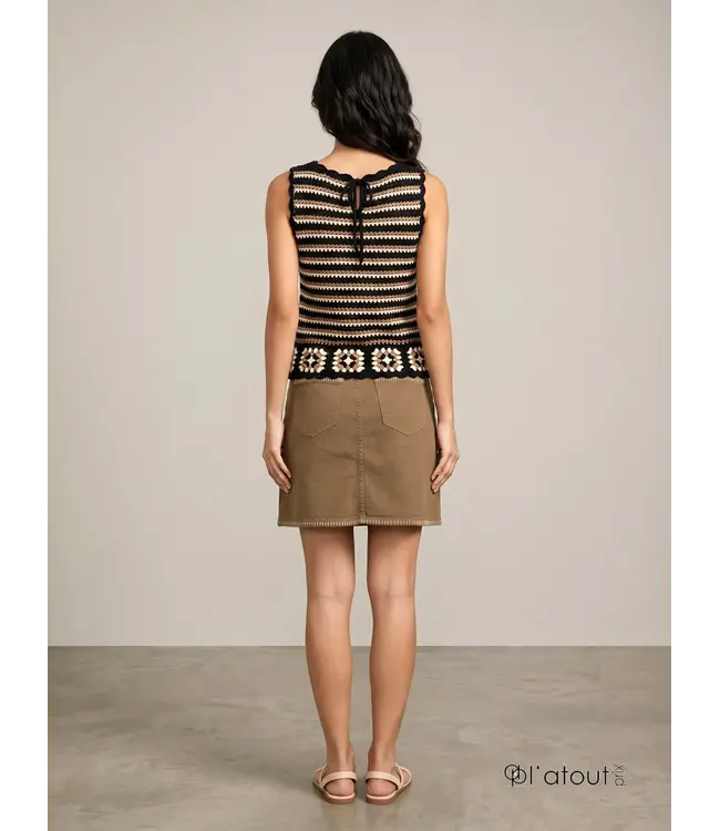 Point Zero CROCHET STRIPED TANK TOP