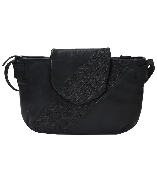 164 Agen - Genuine Leather Woven cross body shoulder bag