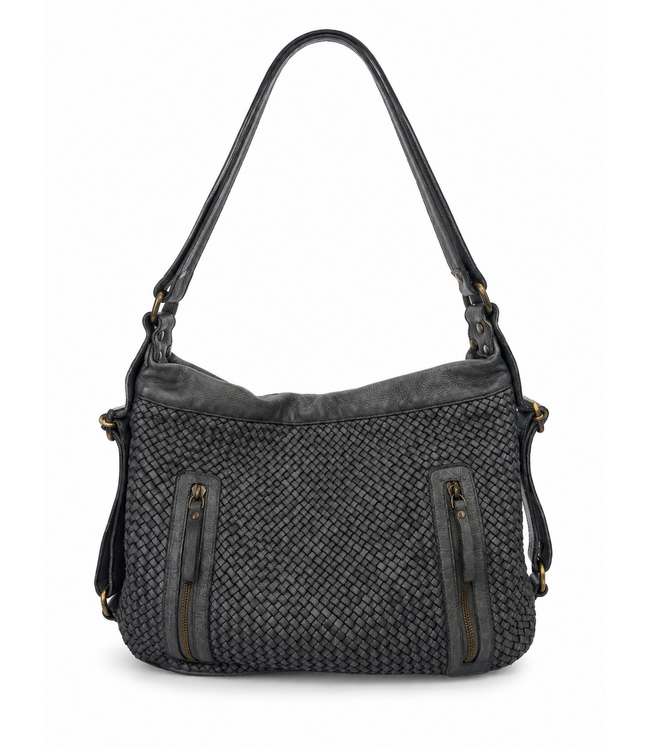 159 Sienna -Genuine Leather Woven Shoulder bag