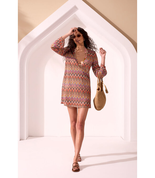 Tribal KEY HAVEN OPEN CROCHET KNIT TUNIC COVERUP DRESS