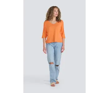 Jessica Laura  Short Sleeve V Neck Sweater