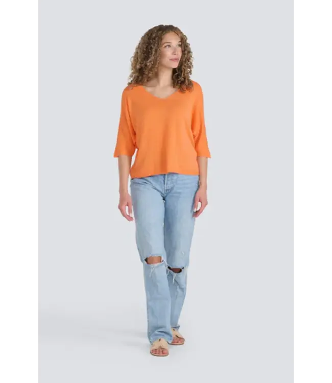 Jessica Laura  Short Sleeve V Neck Sweater