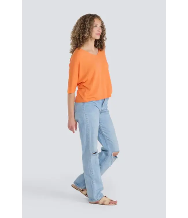 Jessica Laura  Short Sleeve V Neck Sweater