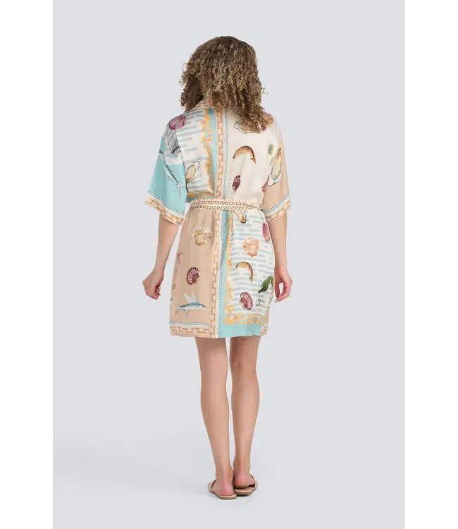 Jessica Laura Button Up Shirt Dress with Collar & Belt