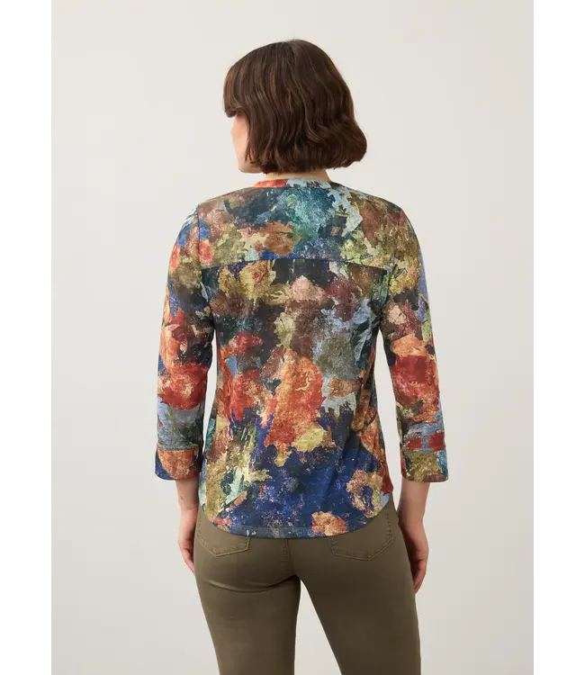 FDJ - TALLULAH PRINT HENLEY 3/4 SLEEVE TOP