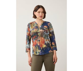 FDJ - TALLULAH PRINT HENLEY 3/4 SLEEVE TOP