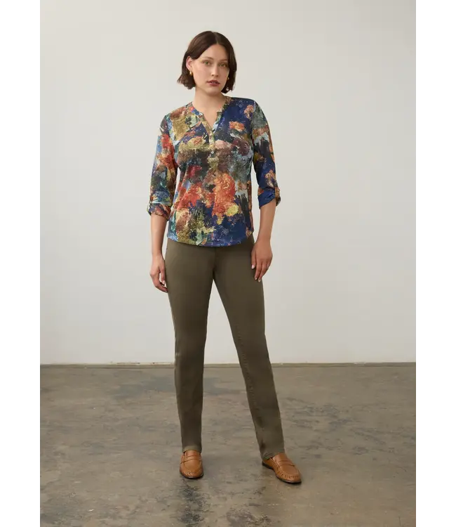 FDJ - TALLULAH PRINT HENLEY 3/4 SLEEVE TOP