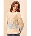 Tribal Canada Tribal Novelty Slub Knit Embroidered Long Sleeve Sweater