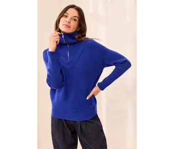 Tribal SOFT ZIP UP V NECK SWEATER