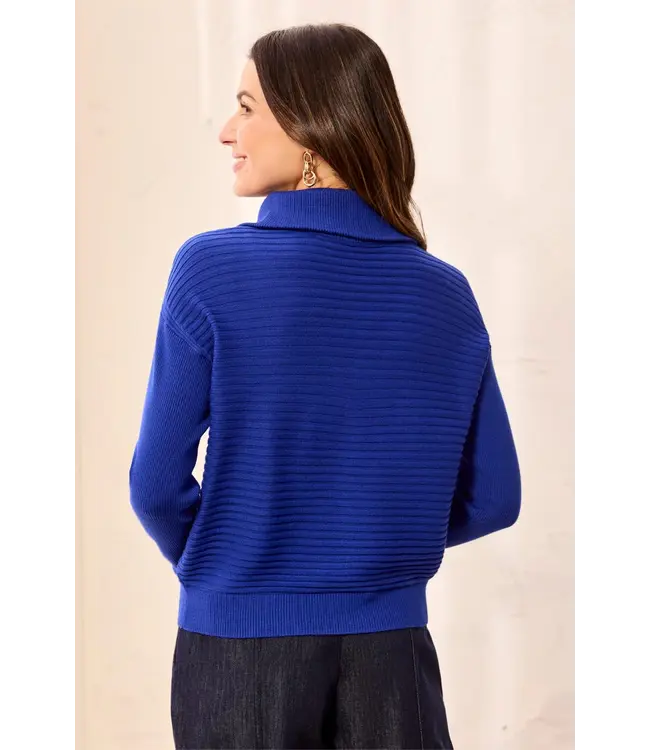 Tribal SOFT ZIP UP V NECK SWEATER