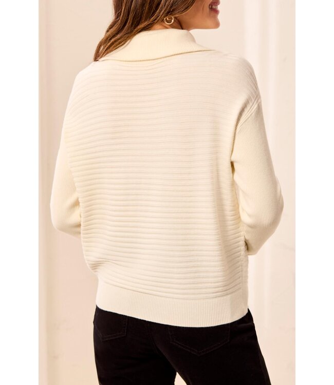 Tribal SOFT ZIP UP V NECK SWEATER