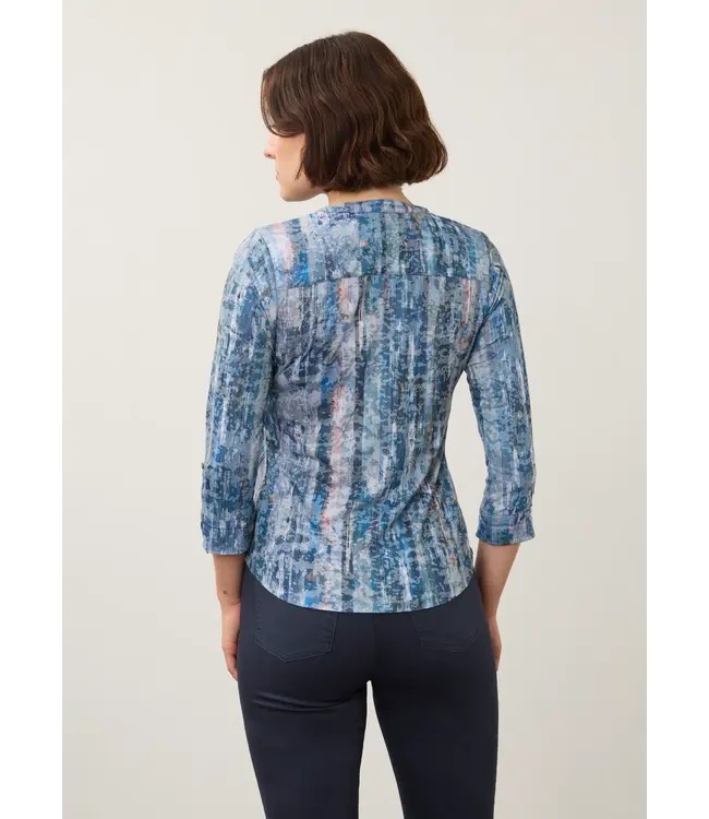 FDJ Henley Gravity Indigo print