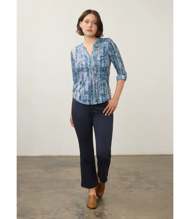 FDJ Henley Gravity Indigo print