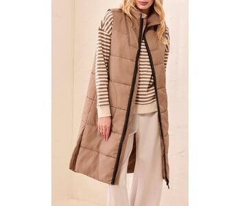 Tribal Canada Zip Front Quilted Long Vest