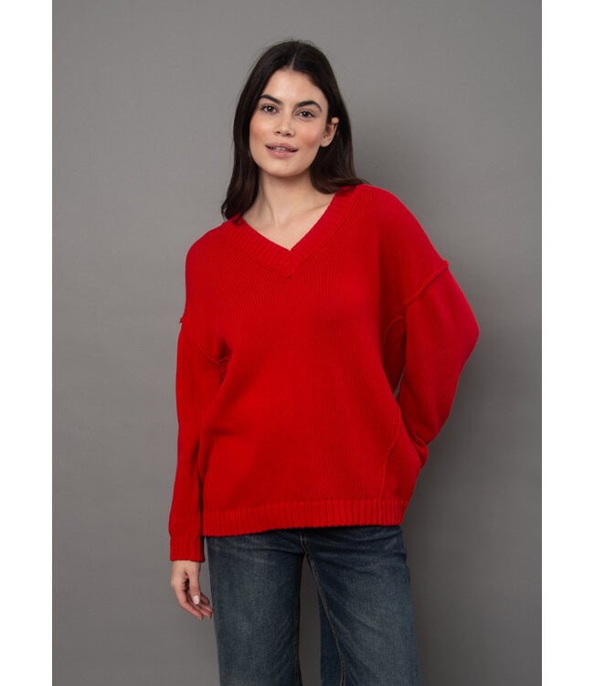 RD Style Long Sleeve V Neck Sweater