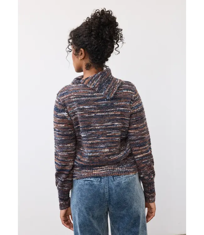 FDJ - BOUCLE SPACE DYE ENVELOPE COLLAR SWEATER