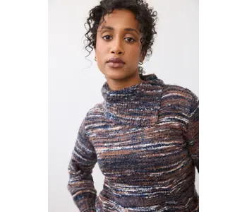 FDJ - BOUCLE SPACE DYE ENVELOPE COLLAR SWEATER