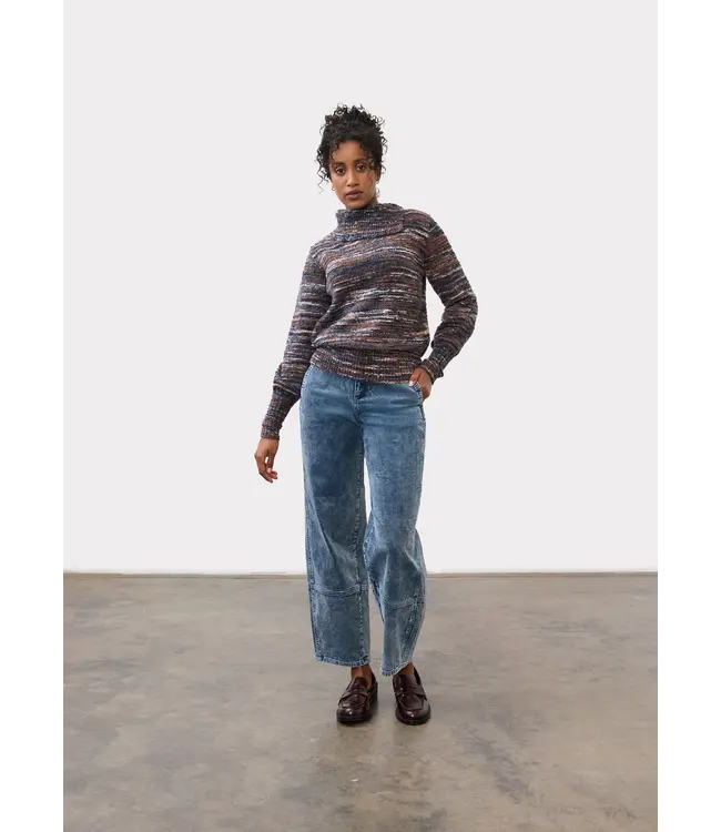 FDJ - BOUCLE SPACE DYE ENVELOPE COLLAR SWEATER