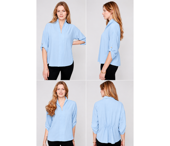 Renuar High Twist Woven  Top with back detail