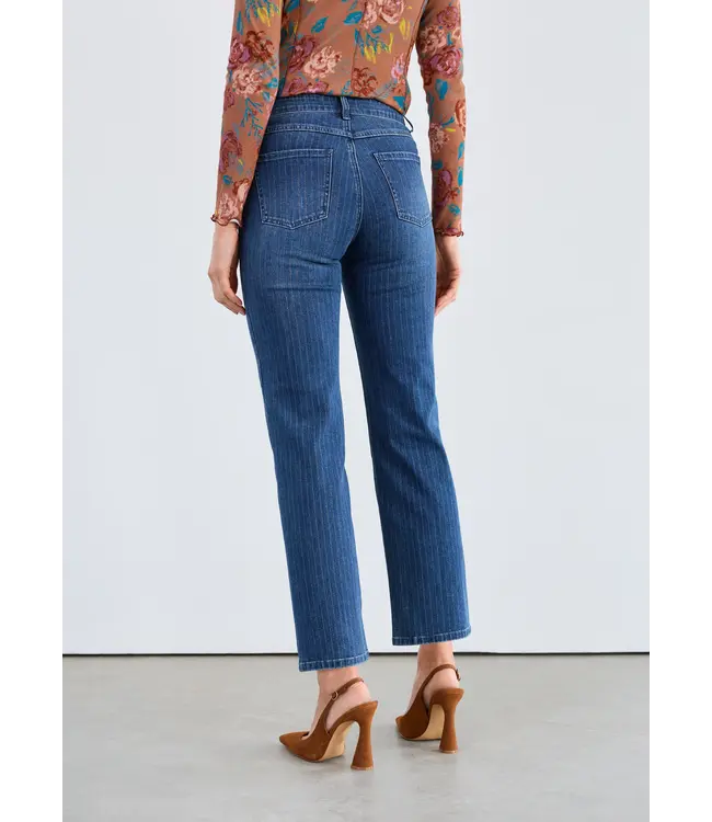 FDJ Olivia Pinstripe Straight Ankle Denim