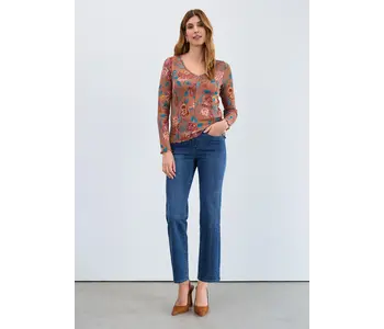 FDJ Olivia Pinstripe Straight Ankle Denim