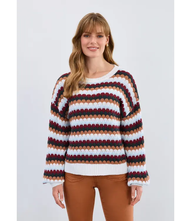 FDJ Boat collar sweater, Carnaby stripes