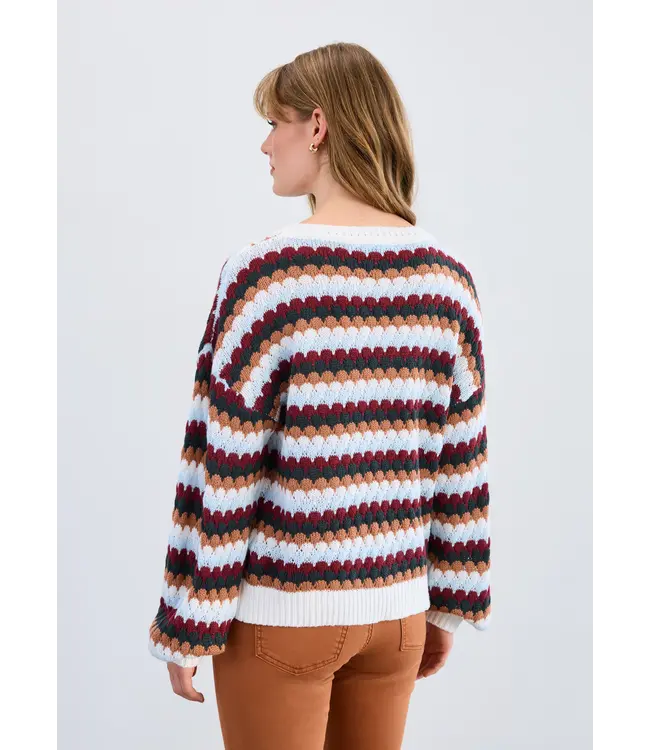 FDJ Boat collar sweater, Carnaby stripes