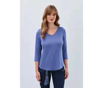 FDJ 3/4 Sleeve V-Neck Top