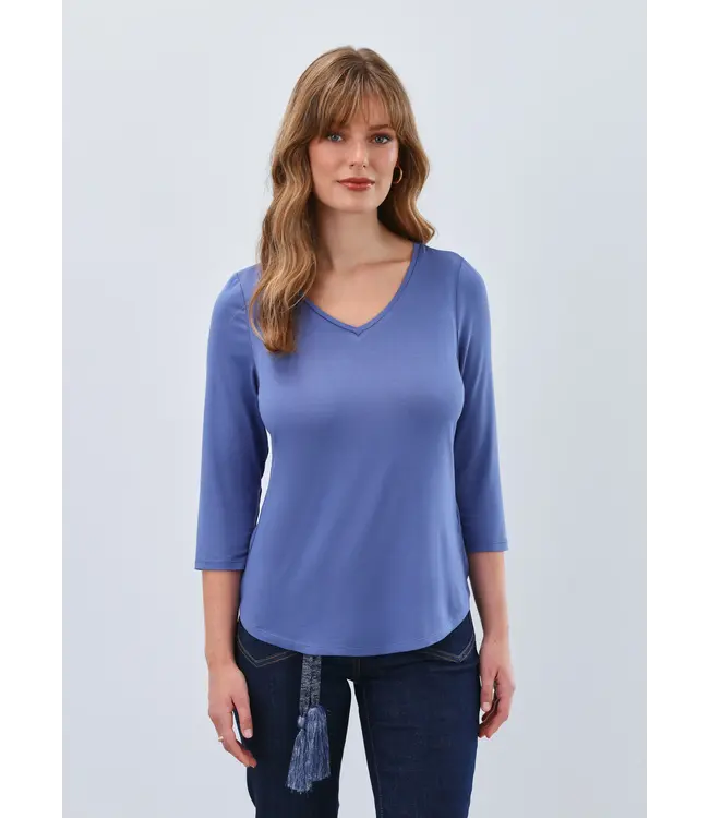FDJ 3/4 Sleeve V-Neck Top