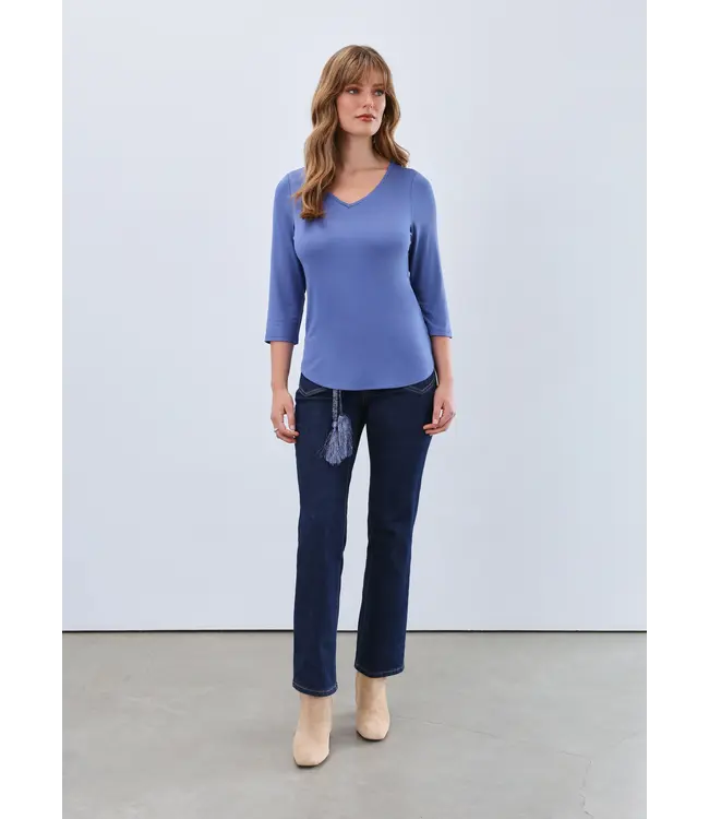FDJ 3/4 Sleeve V-Neck Top