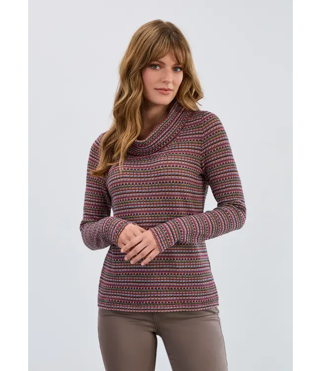 FDJ Long Sleeve Cowl-Neck Sweater