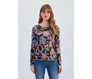 FDJ  Long Sleeve  Boat Neck Top