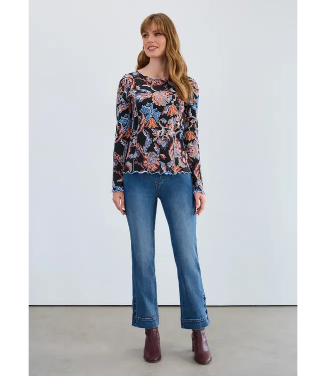 FDJ  Long Sleeve  Boat Neck Top