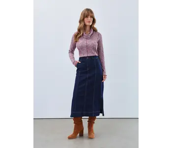 FDJ Column Midi Skirt, Rinse Wash