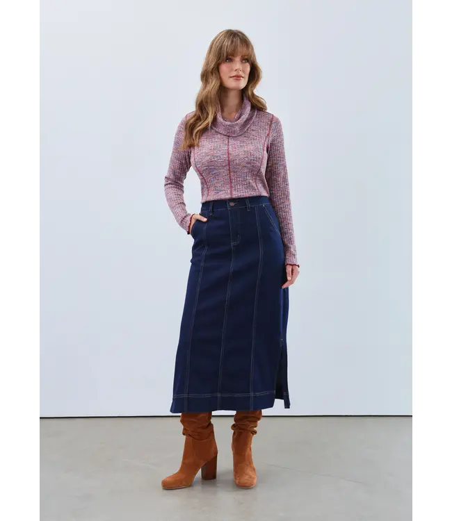 FDJ Column Midi Skirt, Rinse Wash