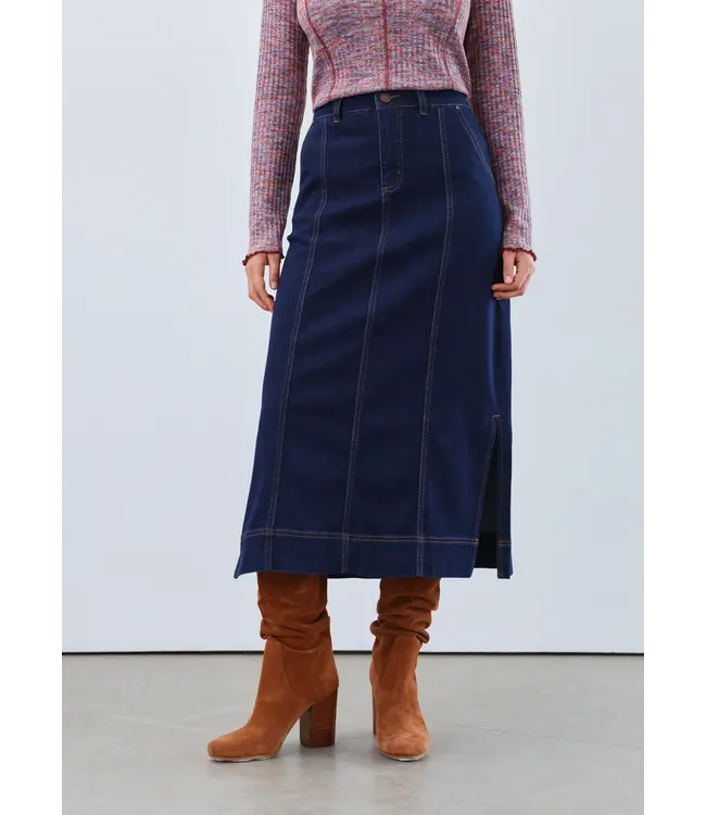 FDJ Column Midi Skirt, Rinse Wash
