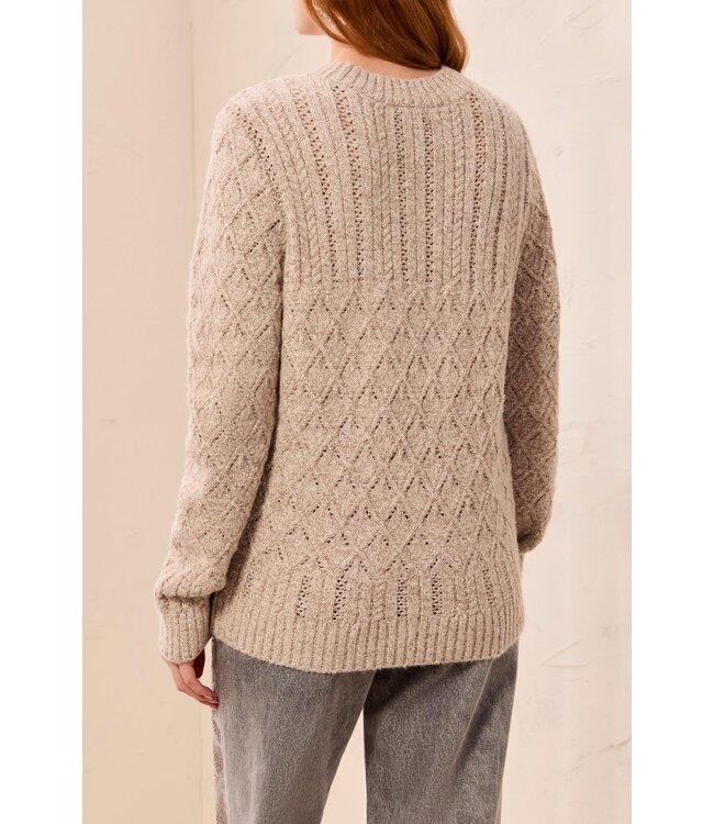 TB 3265O-8492 LS CREW NK SWEATER CABLES DETAIL