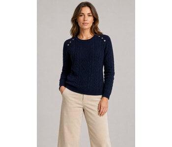 Point Zero  Cable Knit Sweater Navy