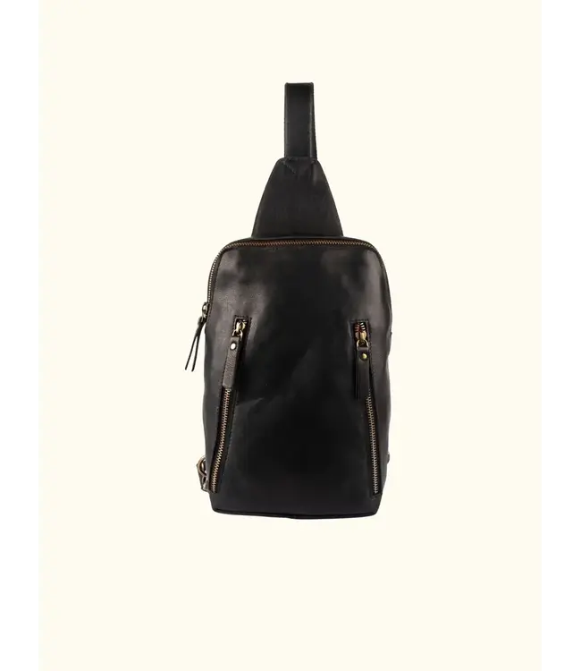 066 Constance Washed Genuine Leather Crossbody Bag