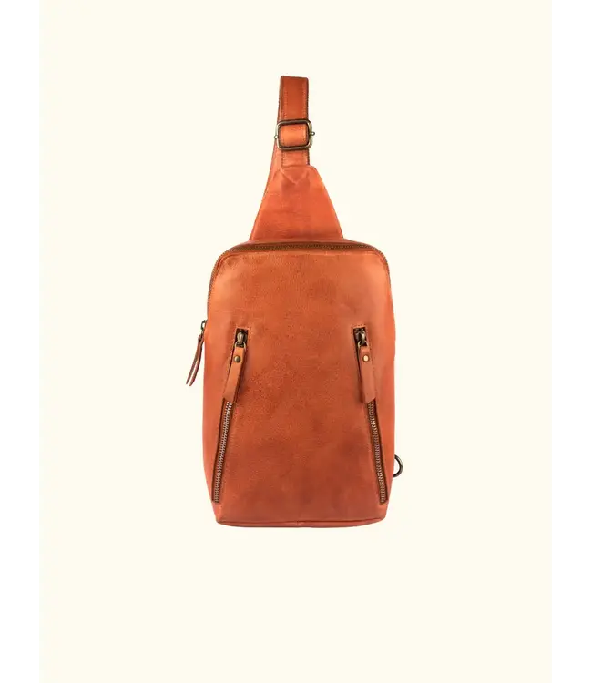 066 Constance Washed Genuine Leather Crossbody Bag