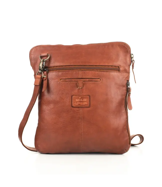 097 Dunedin Messenger Bag Washed Genuine Leather