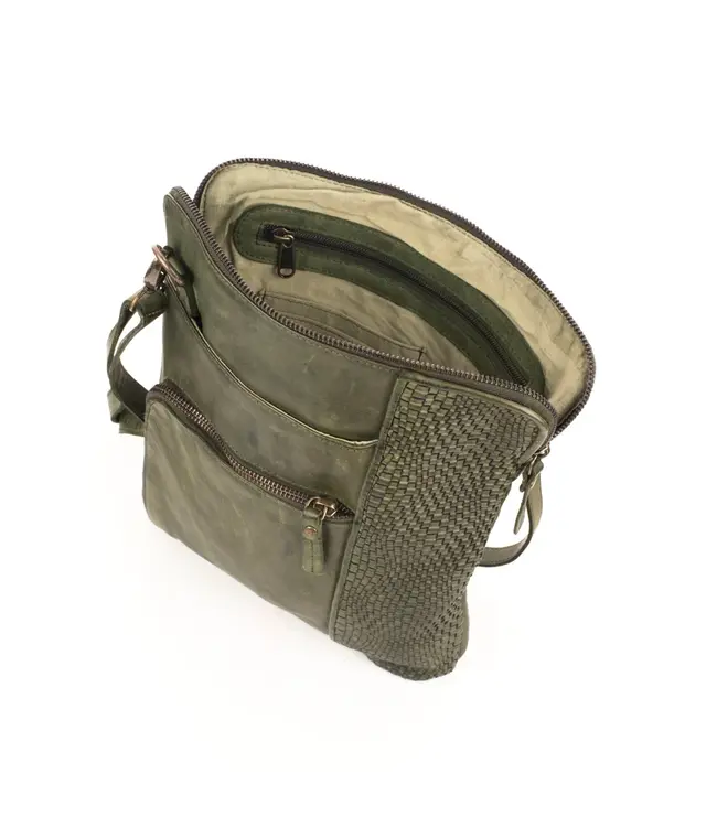 097 Dunedin Messenger Bag Washed Genuine Leather